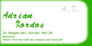 adrian kordos business card