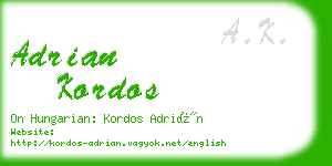 adrian kordos business card